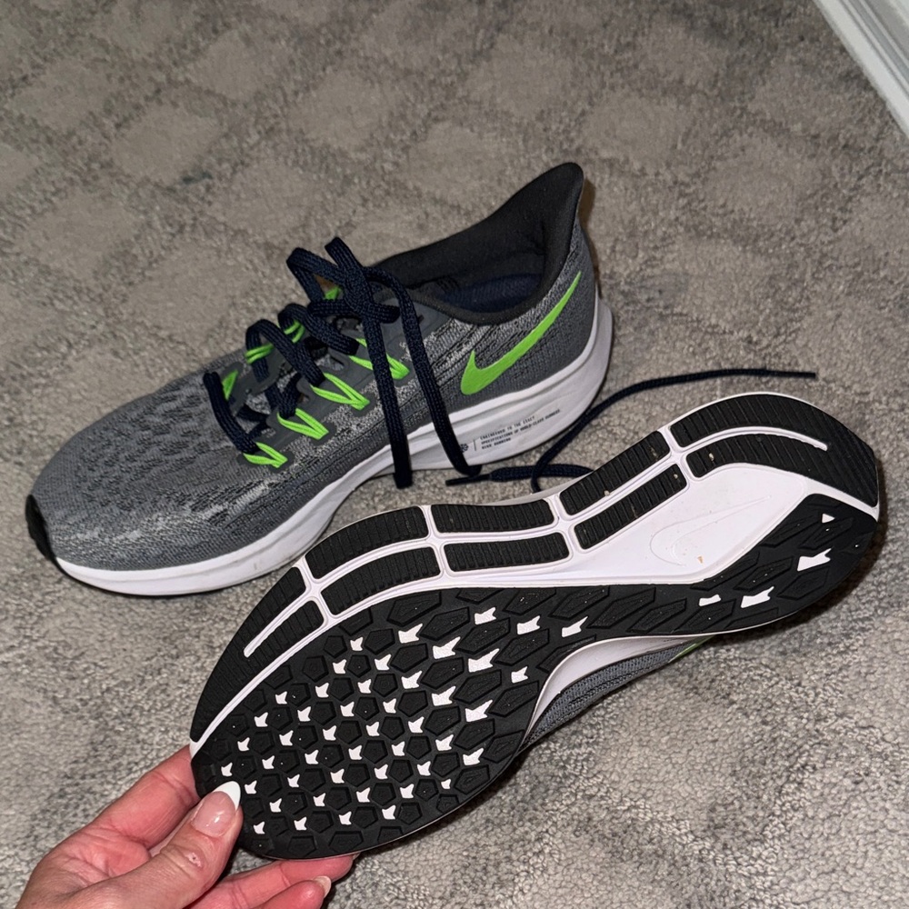 Nike Gray and Lime Athletic Sneakers - Picture 3 of 4
